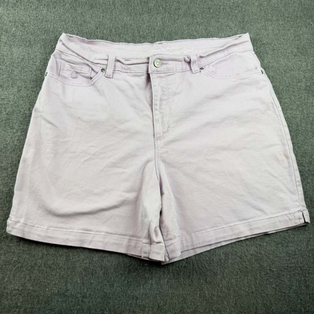 Gloria Vanderbilt Amanda Shorts Womens 16 Purple All-Around Slimming Effect